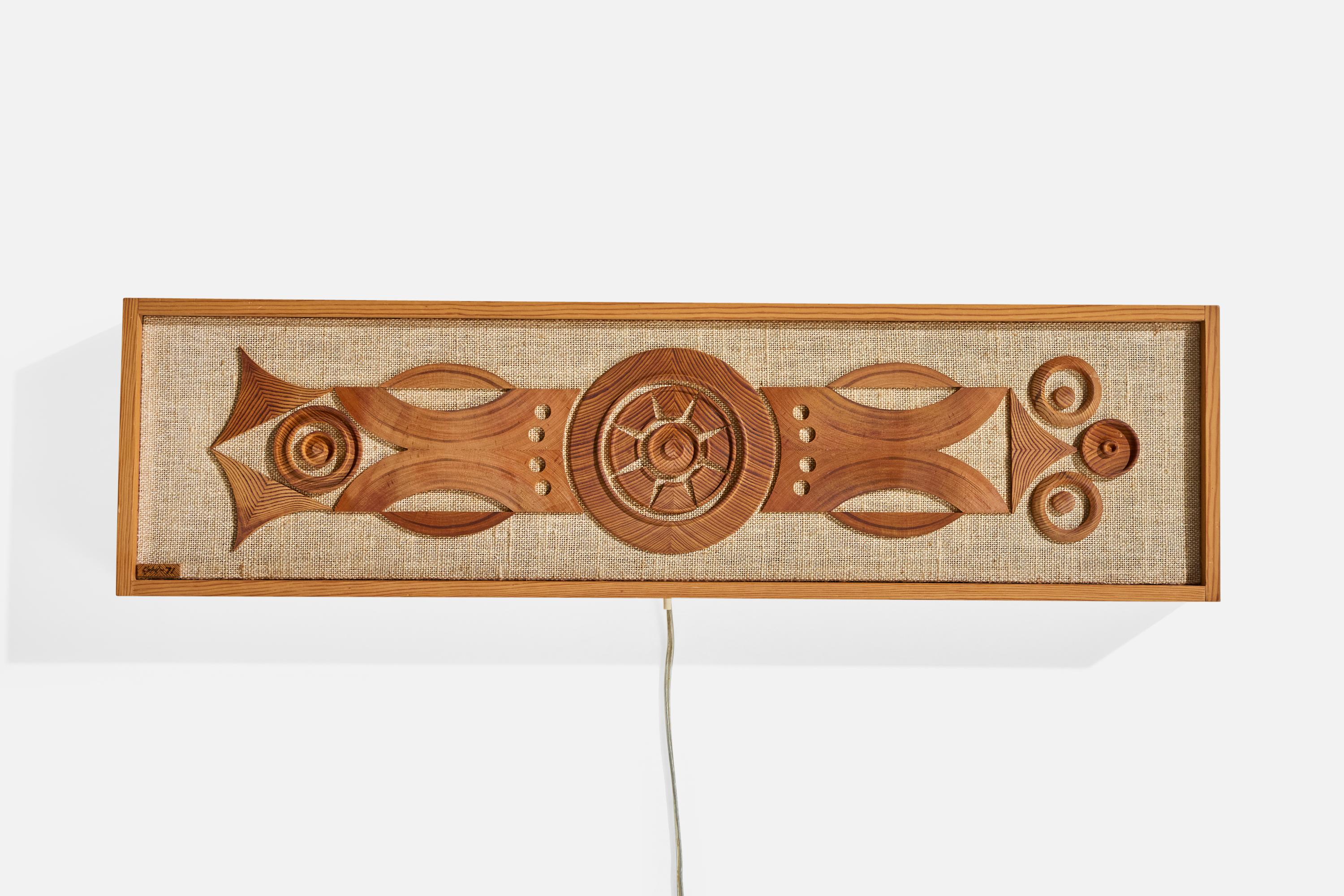 Suédois Designer suédois, applique murale, pin, broussin, Suède, 1970 en vente