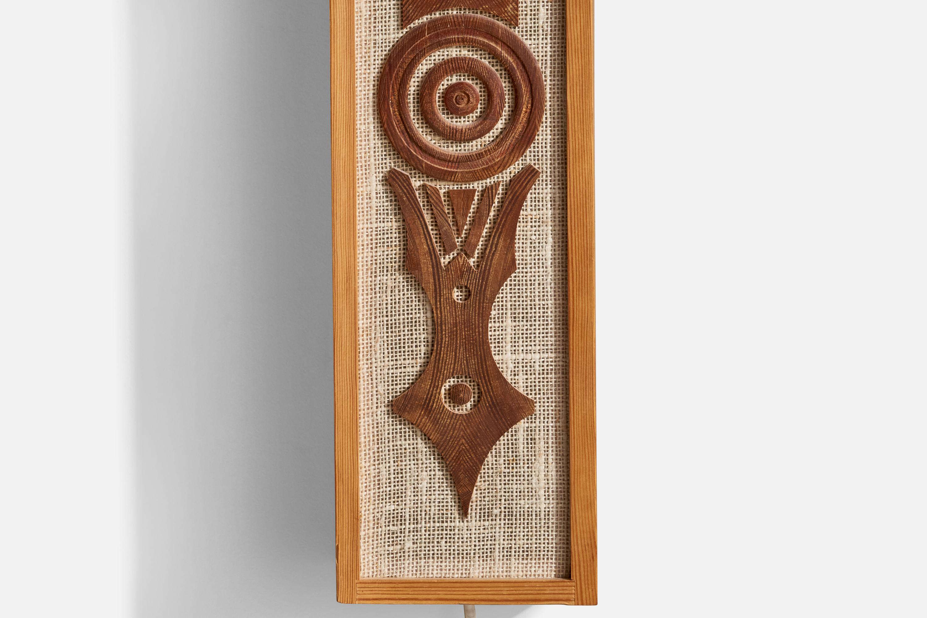 Designer suédois, applique murale, pin, broussin, Suède, 1970 en vente 2