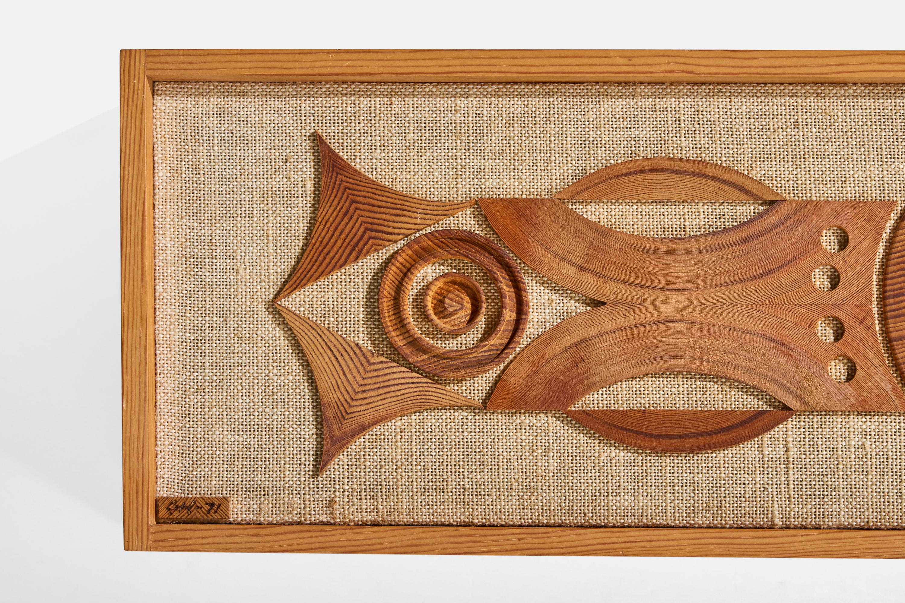 Designer suédois, applique murale, pin, broussin, Suède, 1970 en vente 1