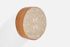 Swedish Designer, Wall Light, Pine, Fabric, Sweden, 1960s