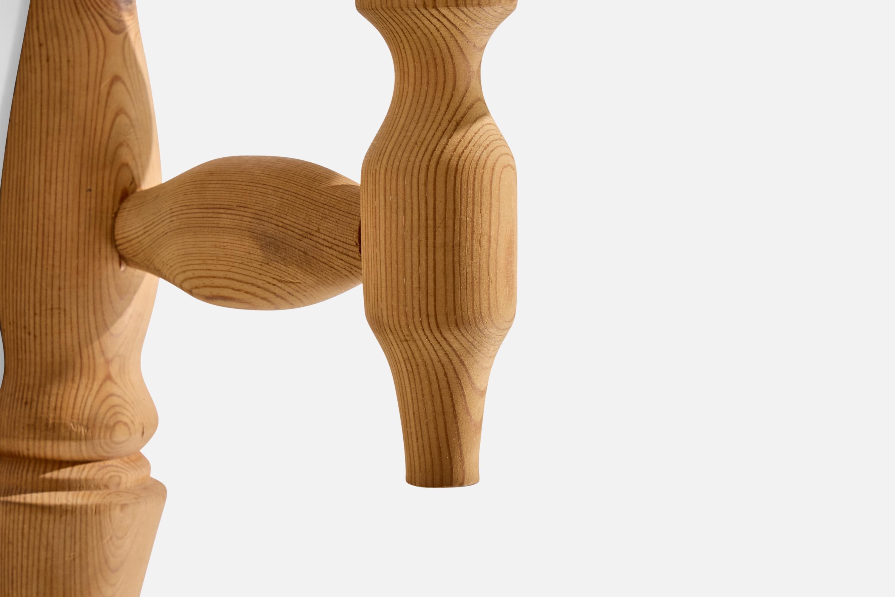Schwedische Designerin, Wandleuchte, Kiefernholz, Stoff, Schweden, 1970er Jahre im Angebot 2