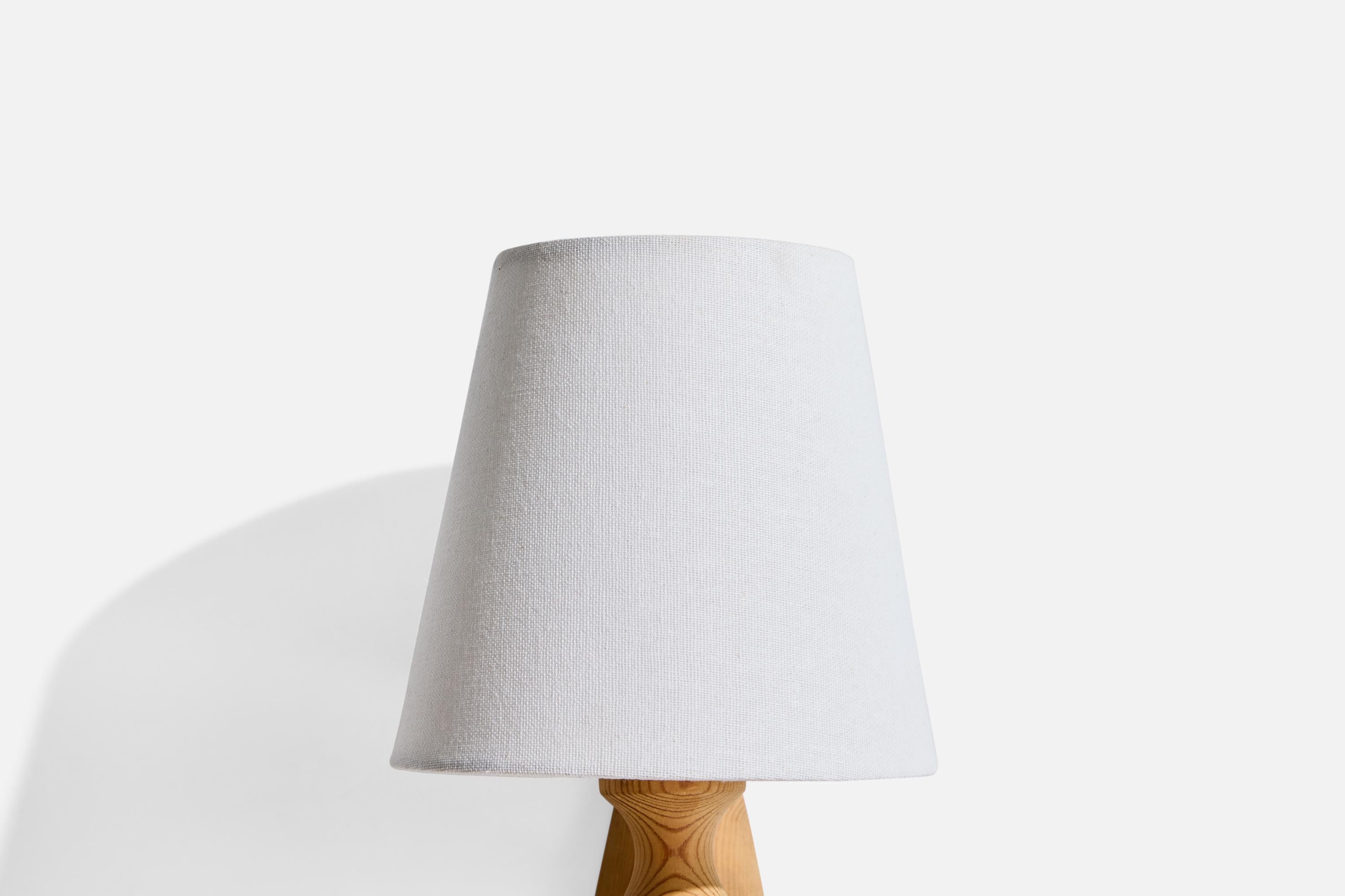 Schwedische Designerin, Wandleuchte, Kiefernholz, Stoff, Schweden, 1970er Jahre im Angebot 3