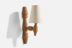 Designer svedese, lampada da parete, pino, tessuto, Svezia, anni '70 ca.