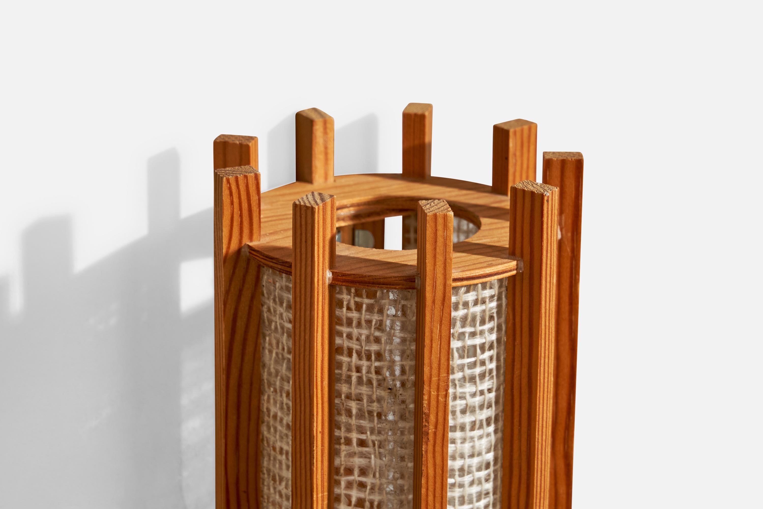 Swedish Designer, Wall Light, Pine, Raffia, Sweden, 1970s 1