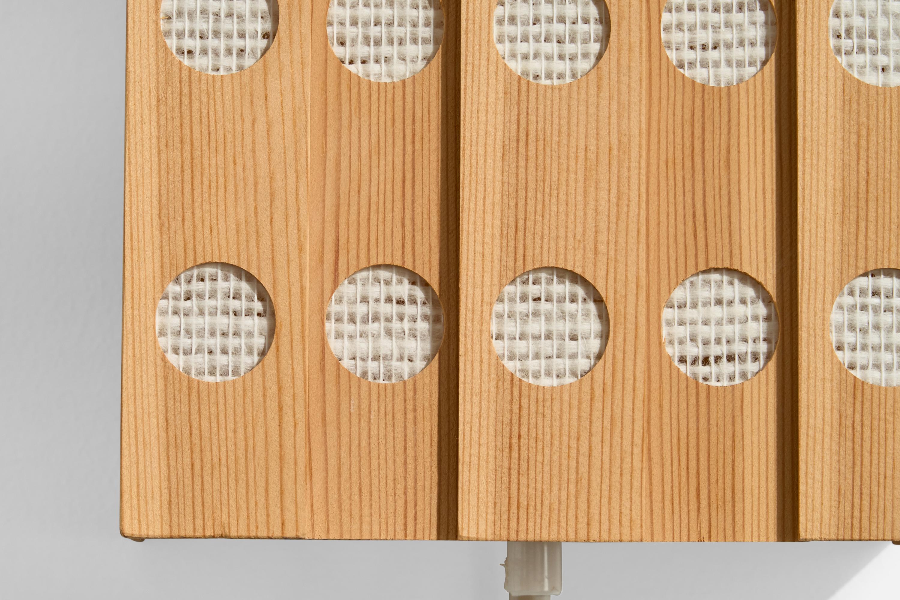 Swedish Designer, Wall Light, Pine, Raffia, Sweden, 1970s For Sale 3