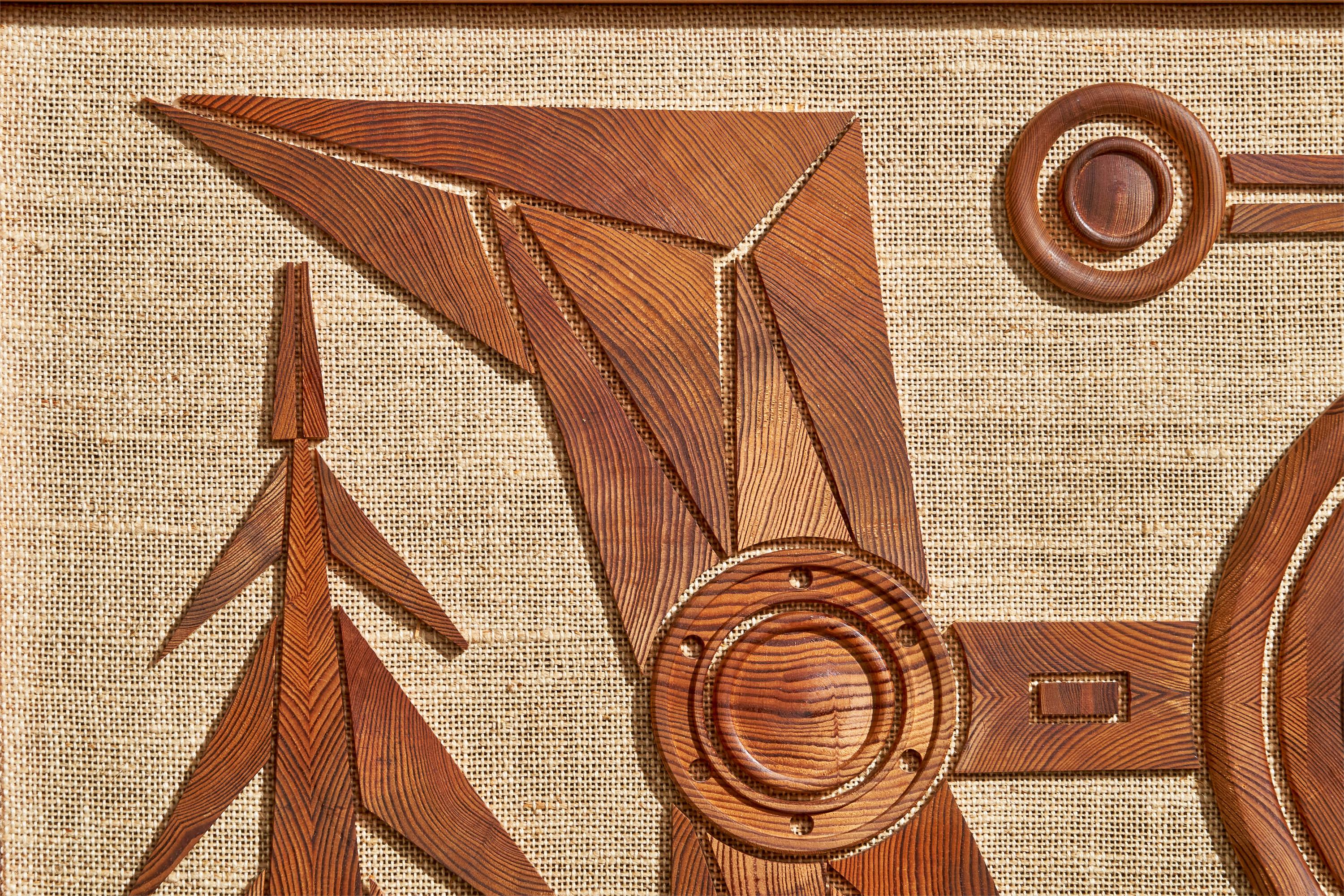 Designer suédois, applique murale, pin, raphia, Suède, 1971 en vente 4