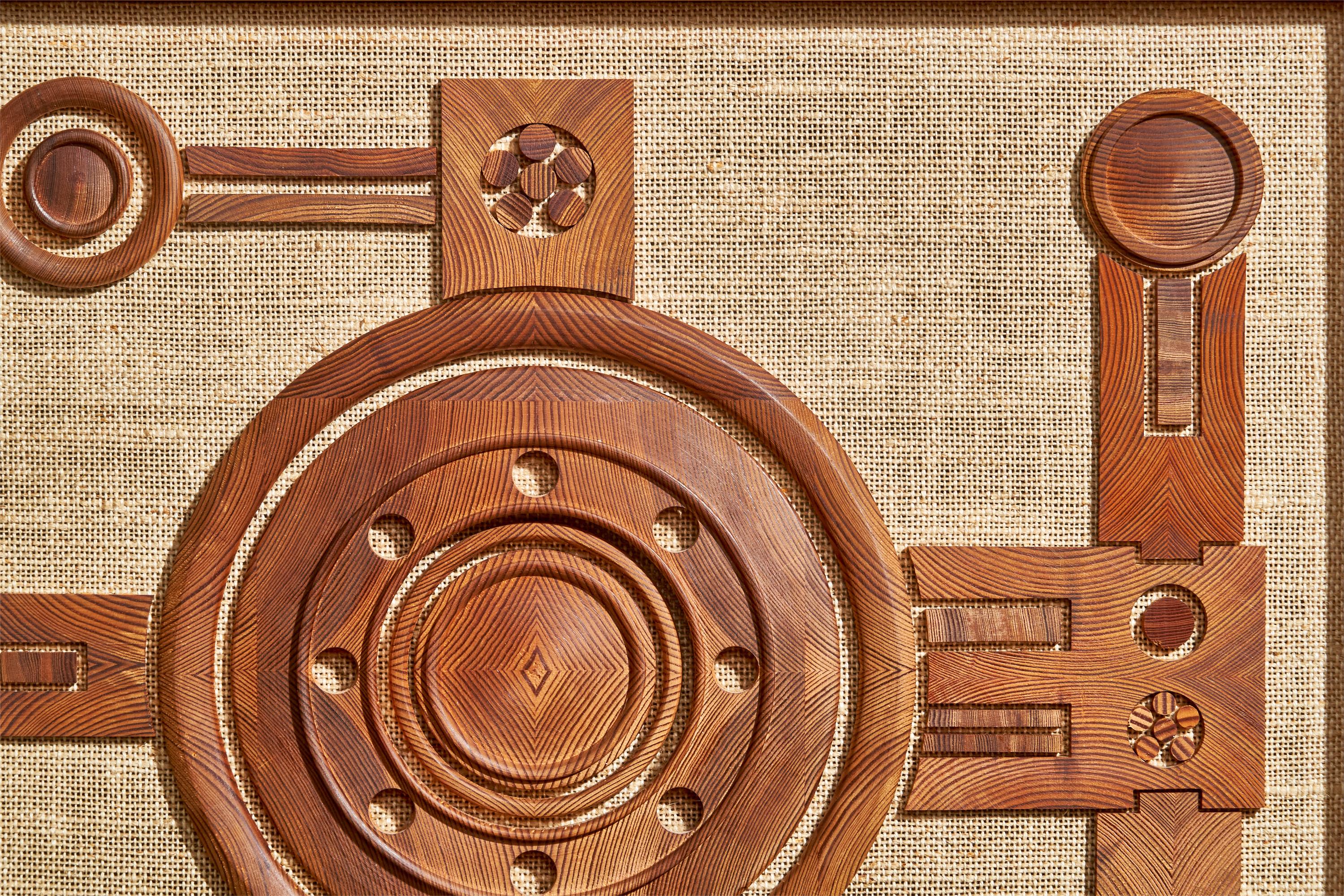 Designer suédois, applique murale, pin, raphia, Suède, 1971 en vente 5
