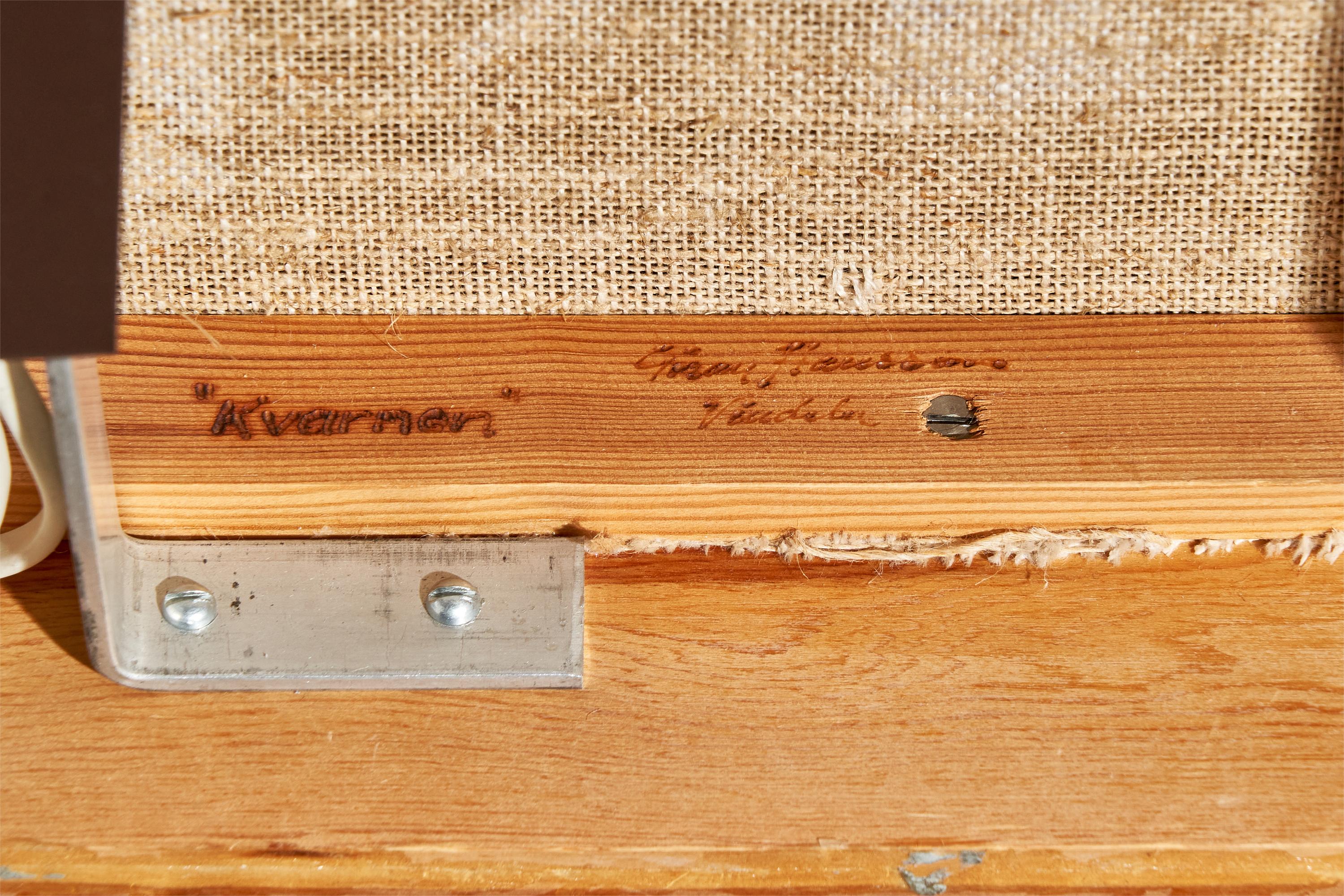 Raphia Designer suédois, applique murale, pin, raphia, Suède, 1971 en vente