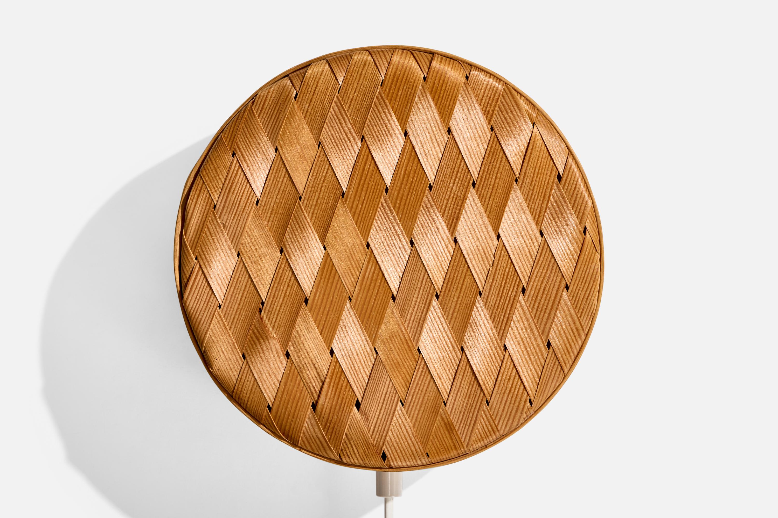 Mid-Century Modern Swedish Designer, Wall Light, Pine, Sweden, 1960s For Sale
