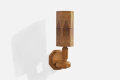 Schwedische Designerin, Wandleuchte, Kiefernholz, Schweden, 1970er Jahre
