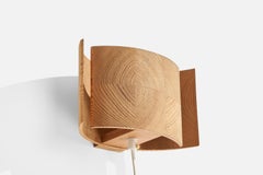 Swedish Designer, Wall Light, Pine, Sweden, 1970s