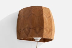 Swedish Designer, Wall Light, Pine, Sweden, 1970s