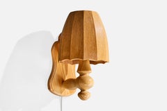 Swedish Designer, Wall Light, Pine, Sweden, 1970s
