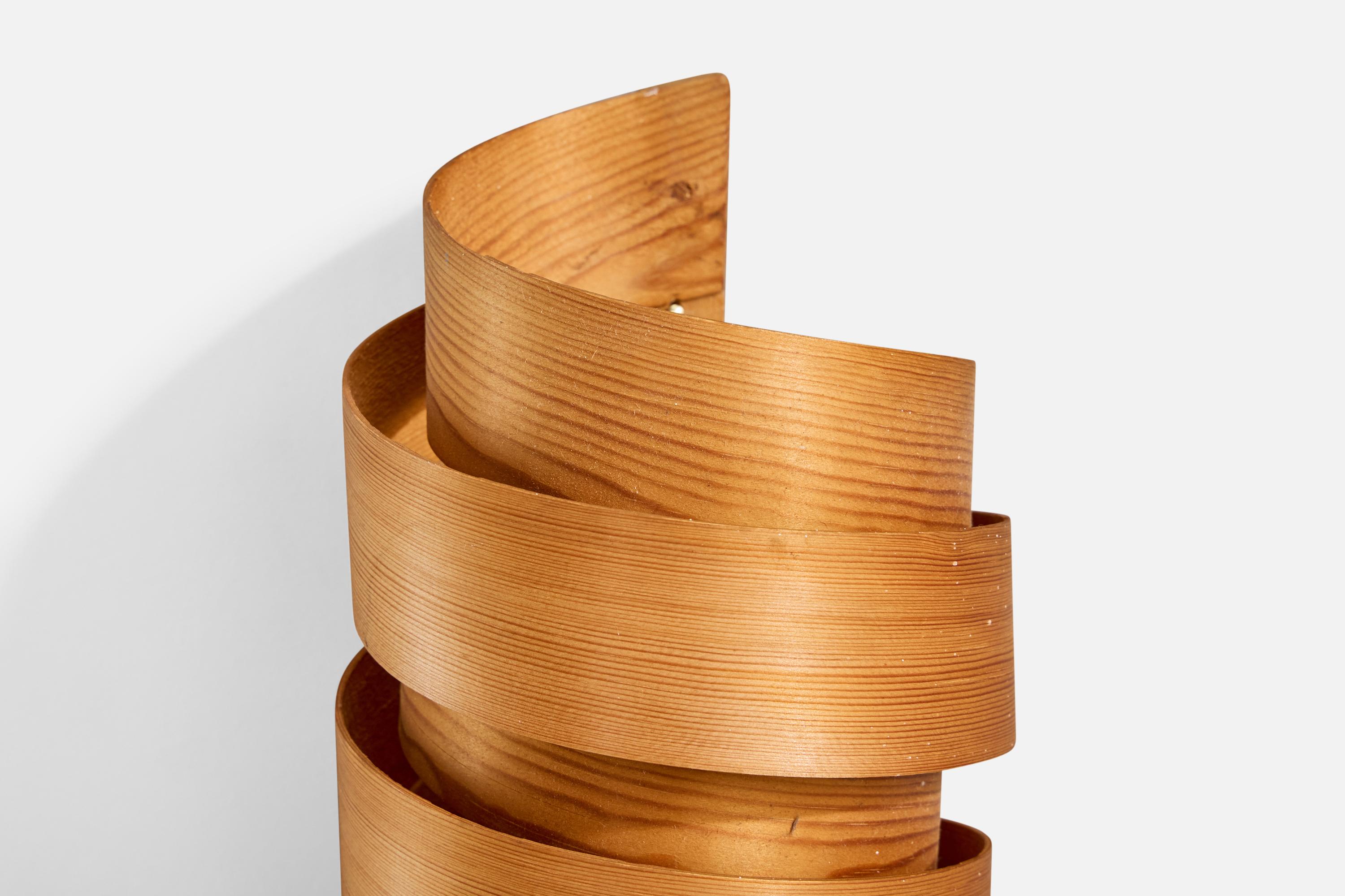 Late 20th Century Swedish Designer, Wall Light, Pine, Sweden, 1970s For Sale