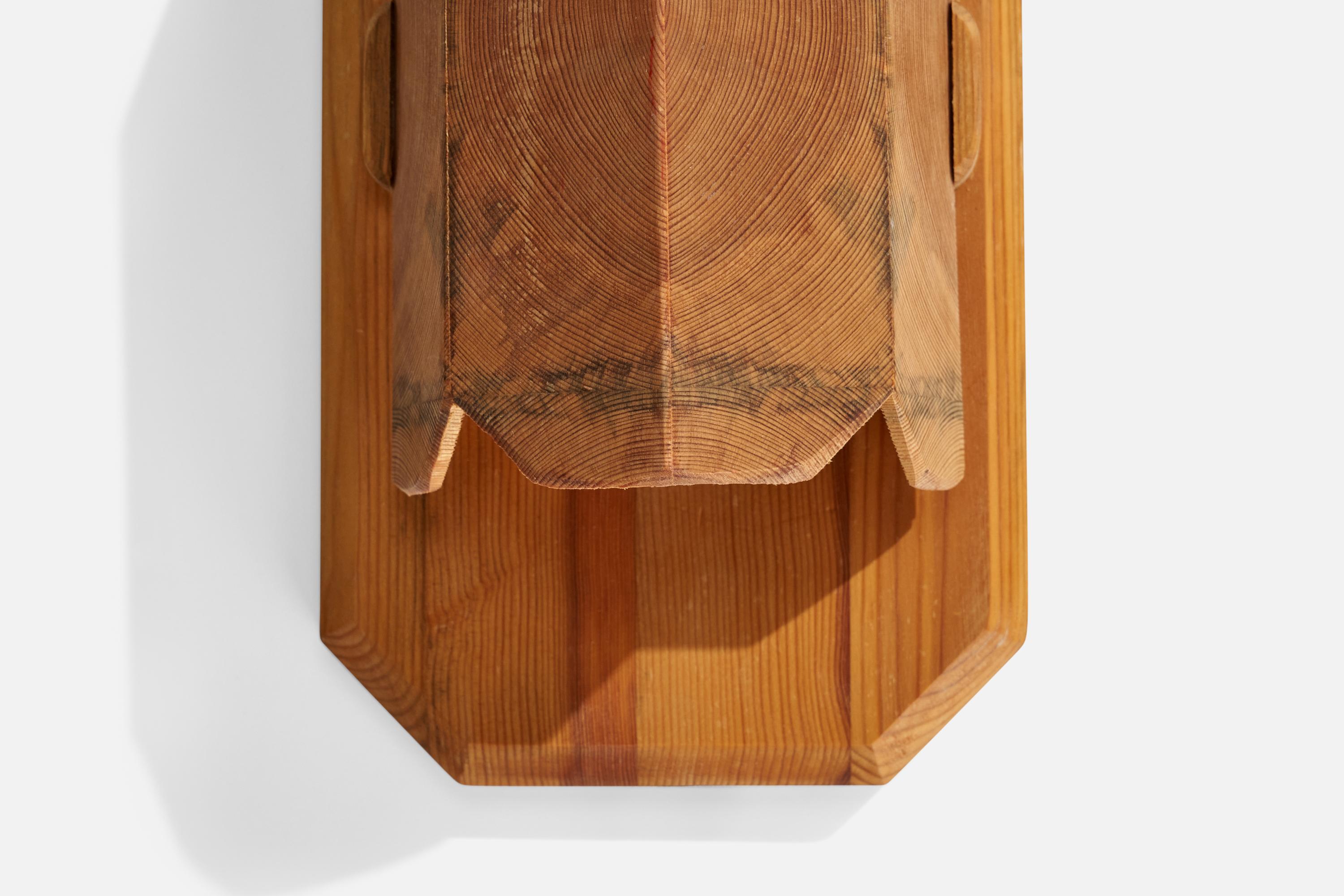Schwedische Designerin, Wandleuchte, Kiefernholz, Schweden, 1970er Jahre 3