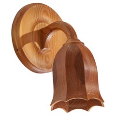 Swedish Designer, Wall Light, Pine, Sweden, 1970s