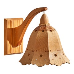 Swedish Designer, Wall Light, Pine, Sweden, 1970s