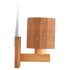 Swedish Designer, Wall Light, Pine, Sweden, 1970s