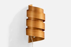 Swedish Designer, Wall Light, Pine, Sweden, 1970s