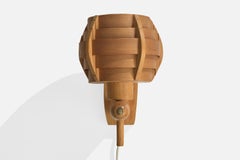 Swedish Designer, Wall Light, Pine, Sweden, 1980s