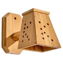 Swedish Designer, Wall Light, Pine, Sweden, 1980s