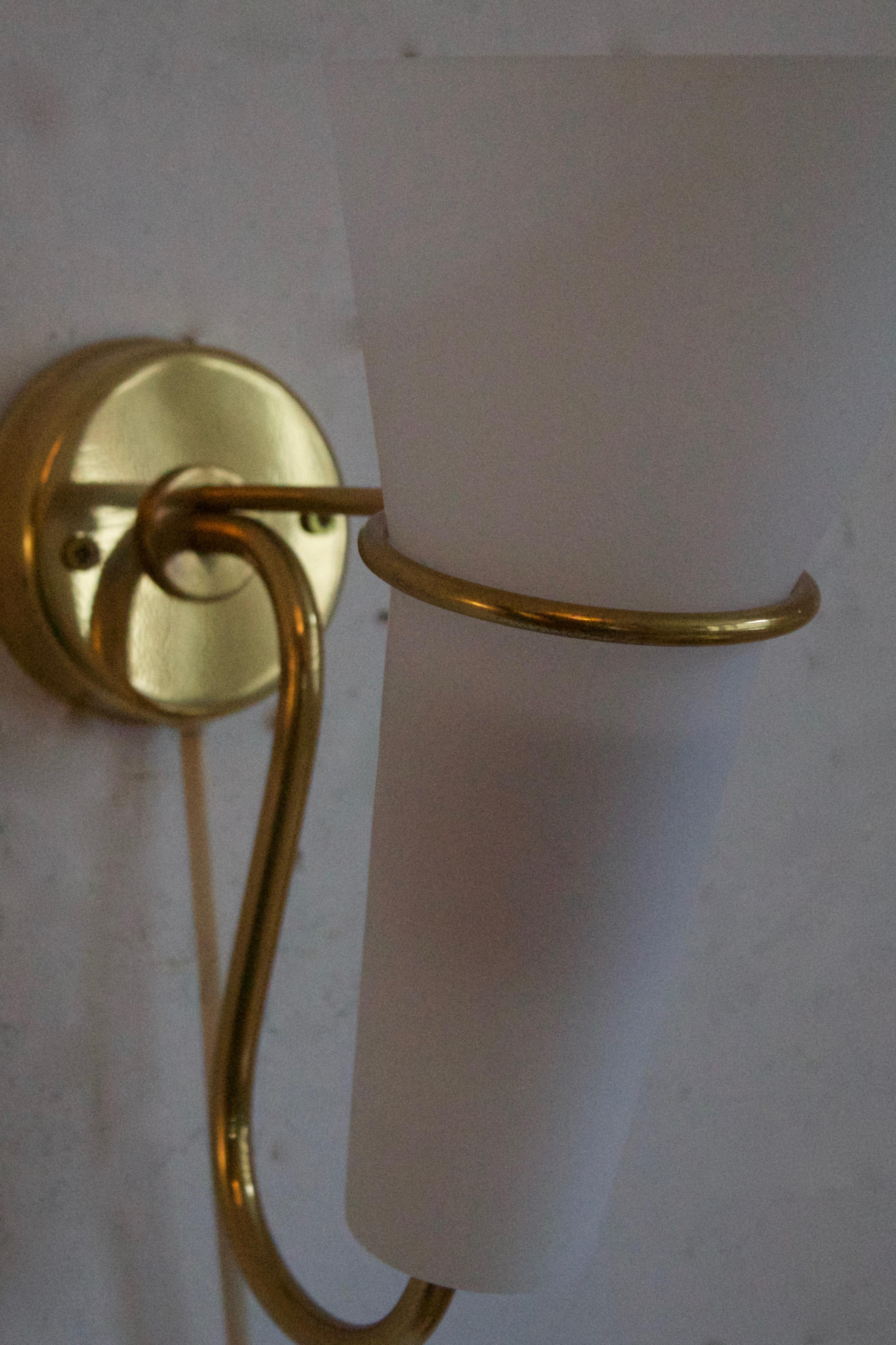 A wall light / sconce. Designed and produced in Sweden, 1940s-1950s.

Other designers of the period include Paavo Tynell, Jean Royère, Hans Bergström, Hans-Agne Jakobsson, and Kaare Klint.