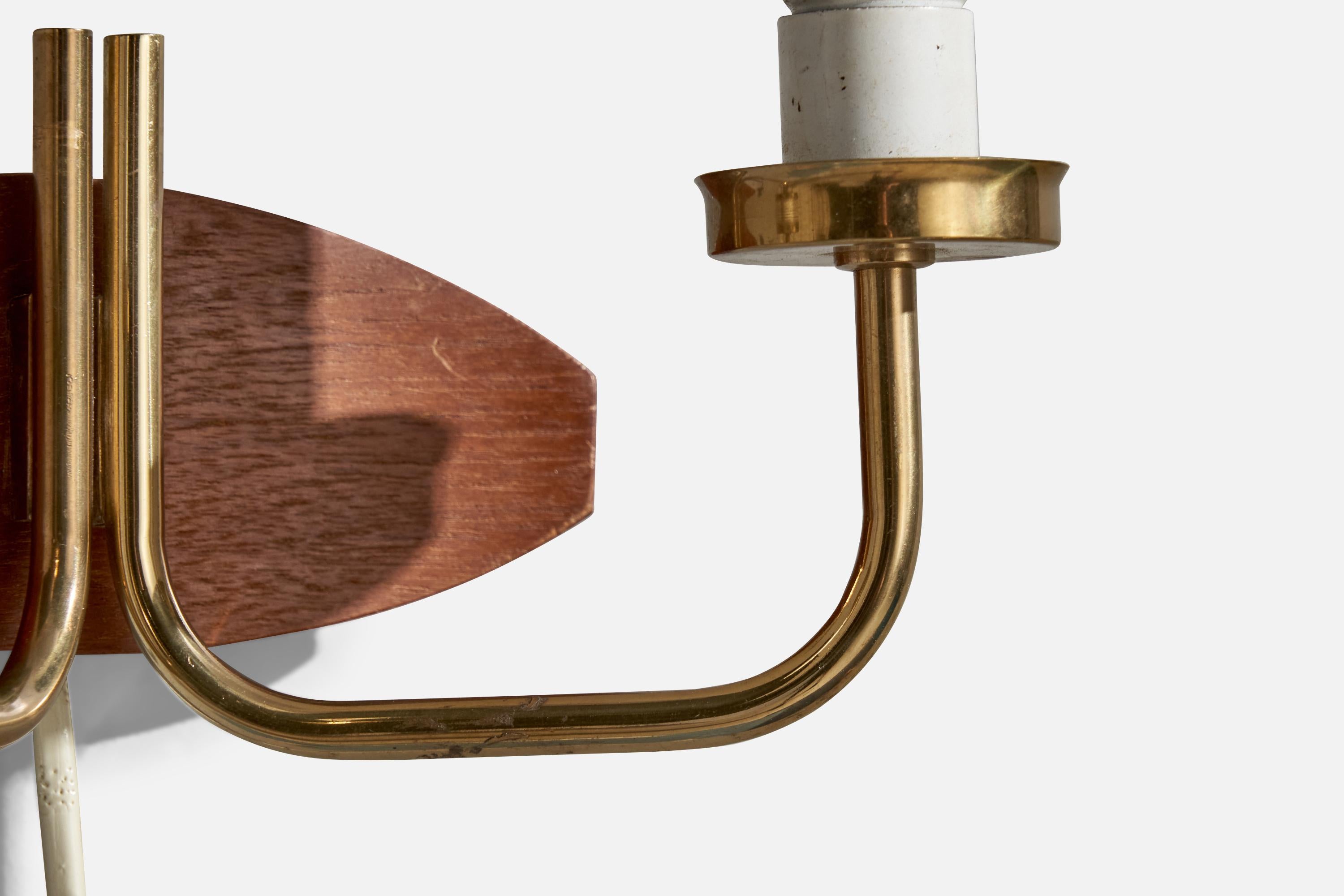 Design/One, Design-Light, Teck, Laiton, Tissu, Suède, années 1950 en vente 1