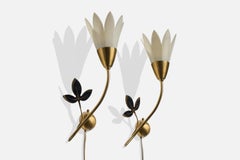 Swedish Designer, Wall Lights, Brass, Acrylic, Sweden, 1960s