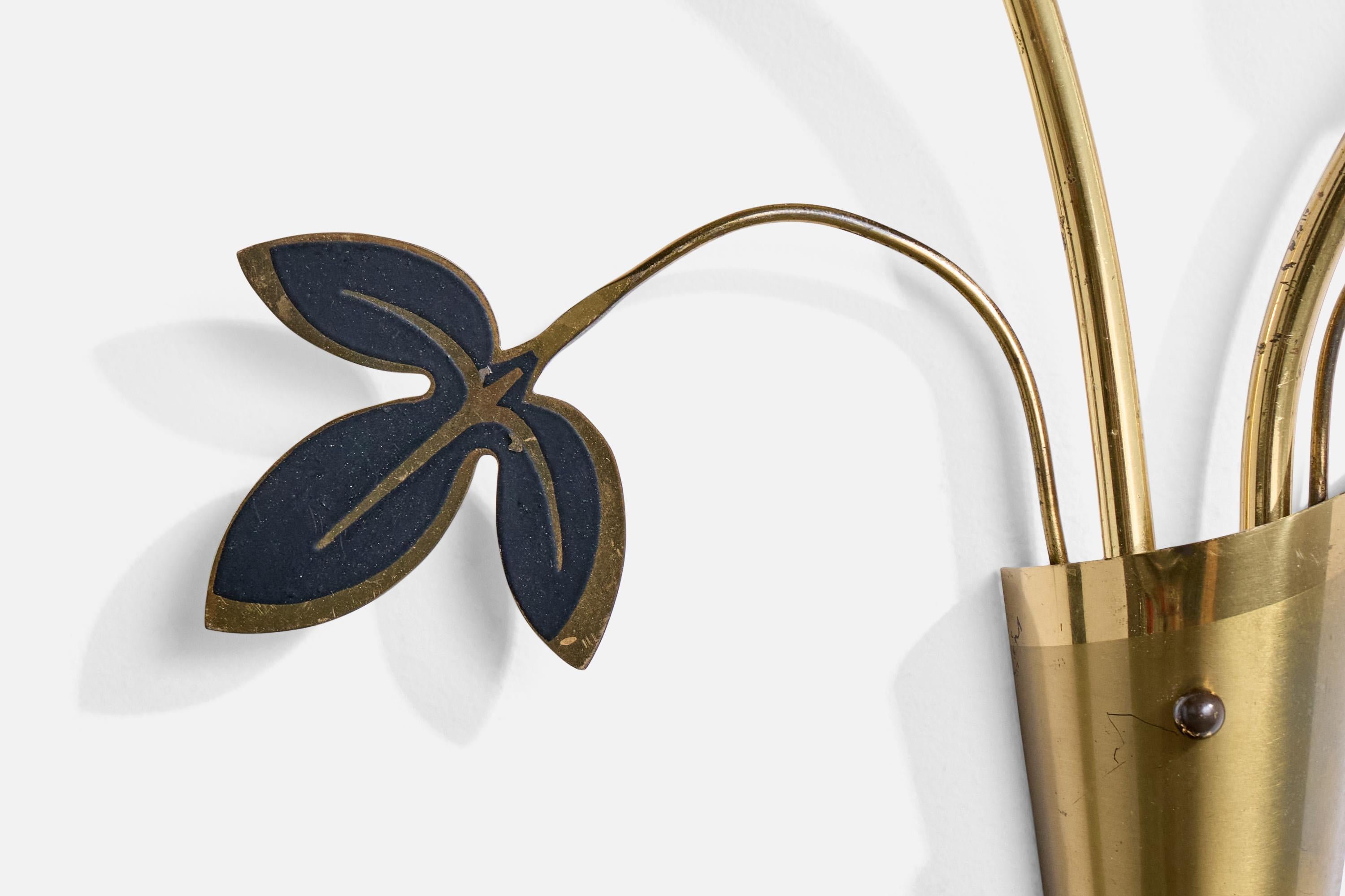 Swedish Designer, Wall Lights, Brass, Acrylic, Sweden, 1970s 2