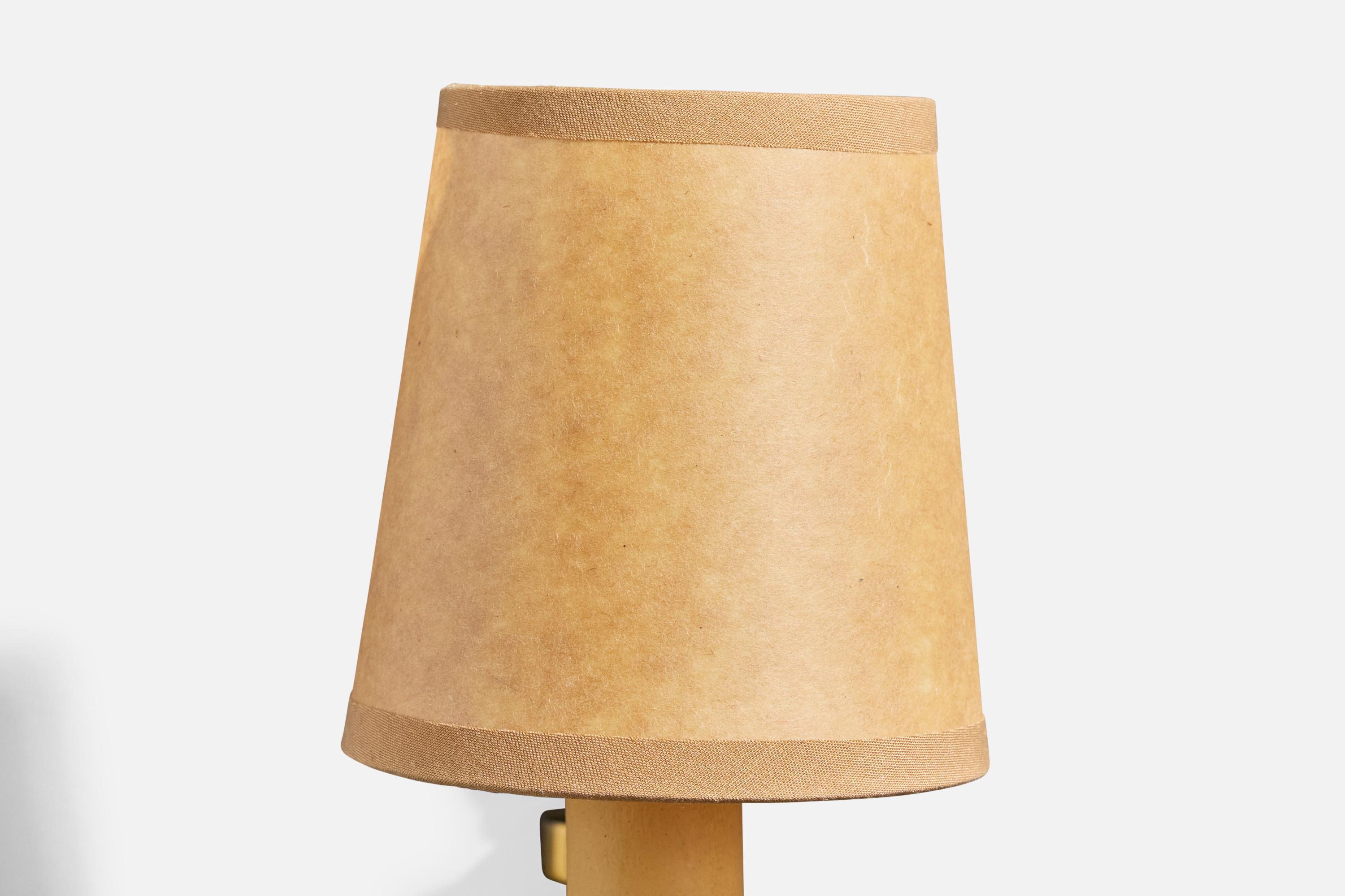 Swedish Designer, Wall Lights, Brass, Bakelite, Parchment, Sweden, 1940s For Sale 3