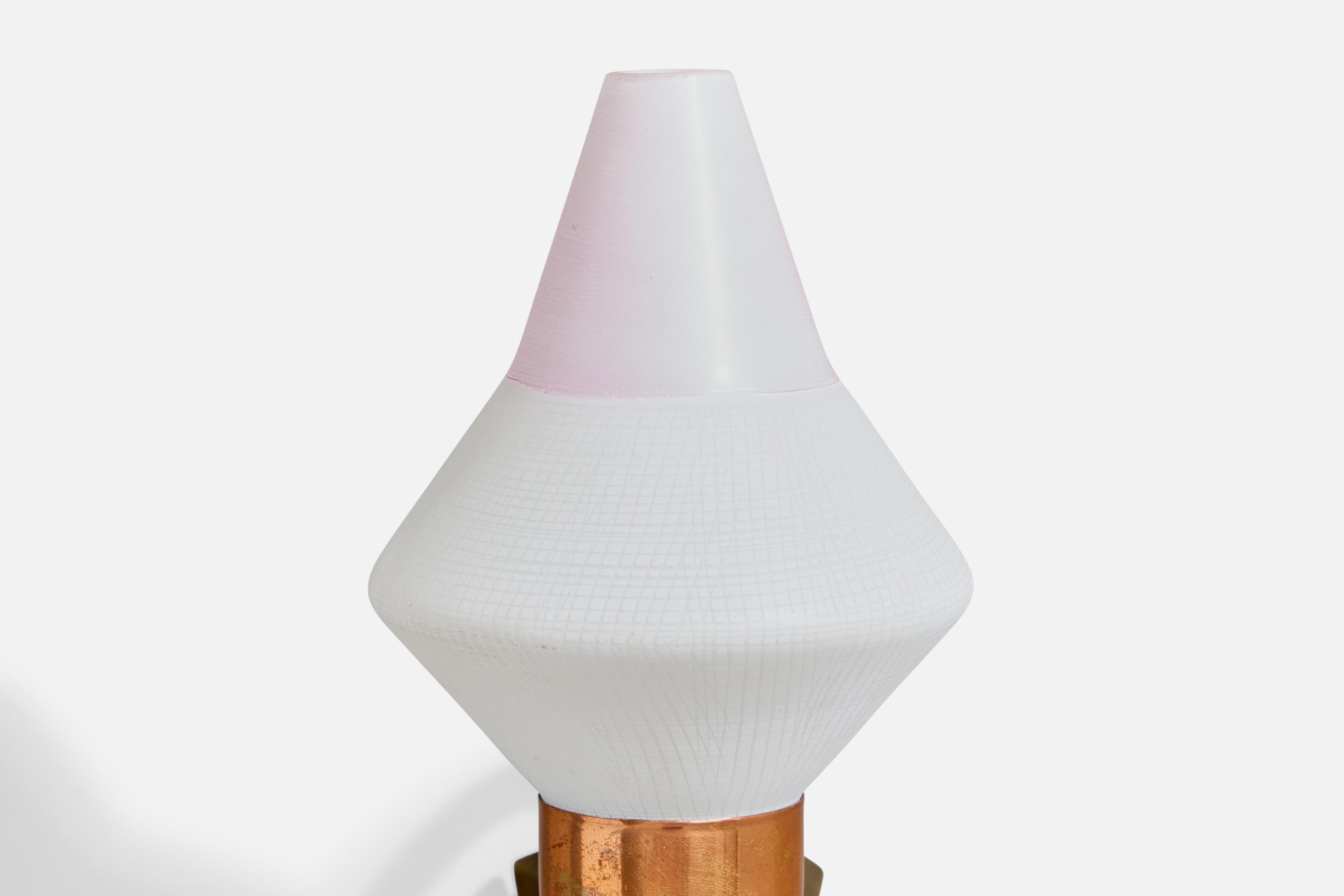 Design/One, appliques, laiton, cuivre, verre, Suède, années 1950 en vente 1