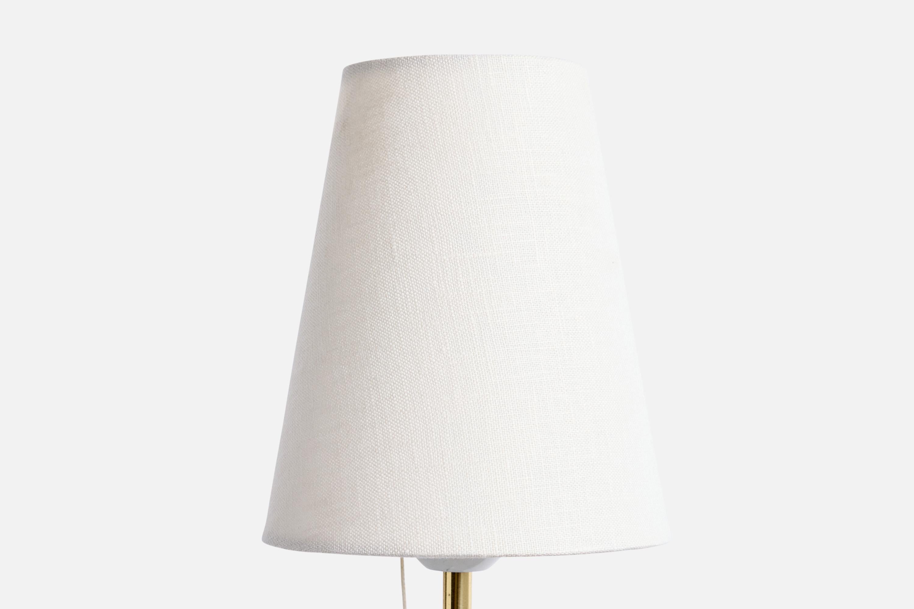 Swedish Designer, Wall Lights, Brass, Fabric, Sweden, 1980s For Sale 5