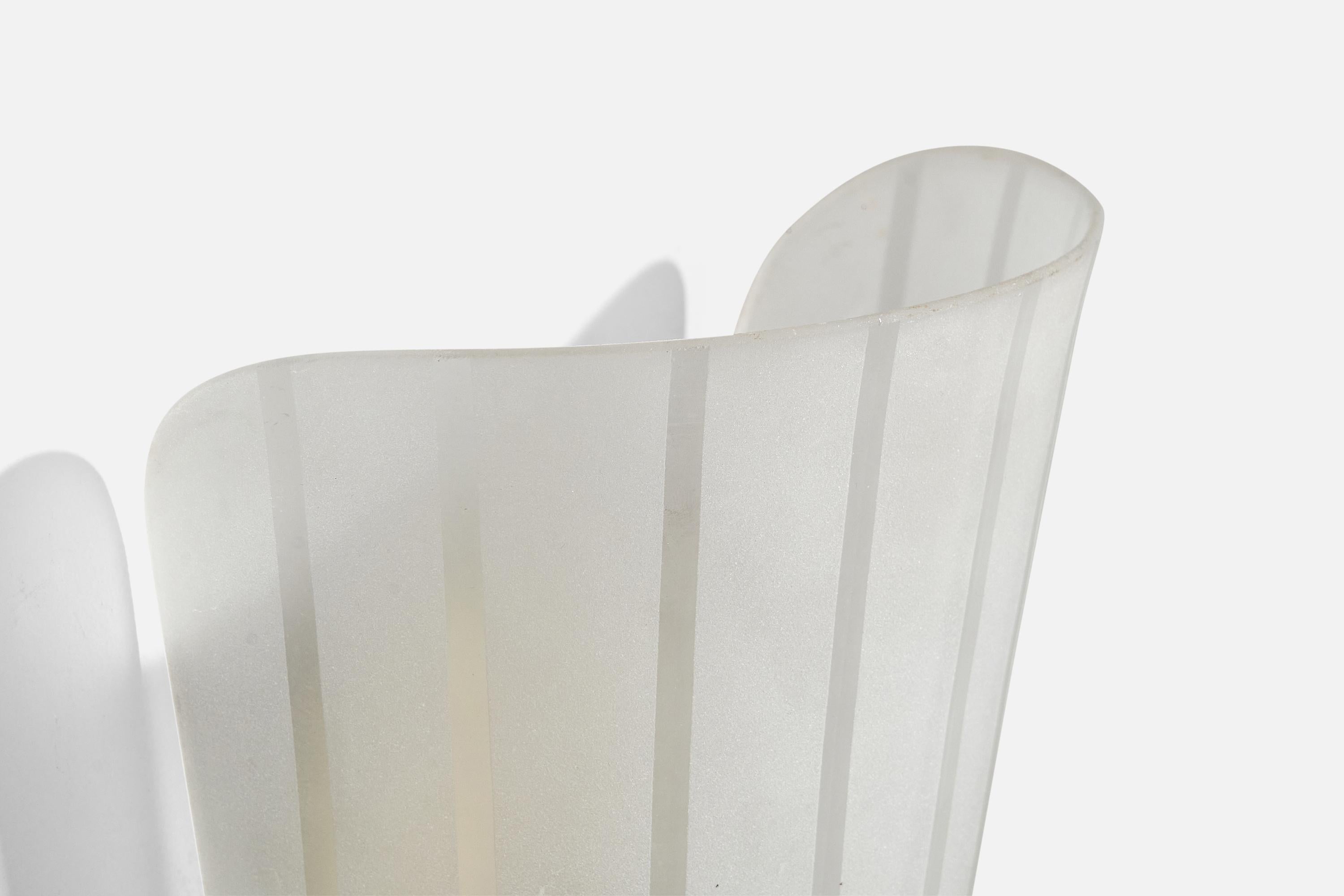Swedish Designer, Wall Lights, Brass, Glass, Sweden, 1940s 1