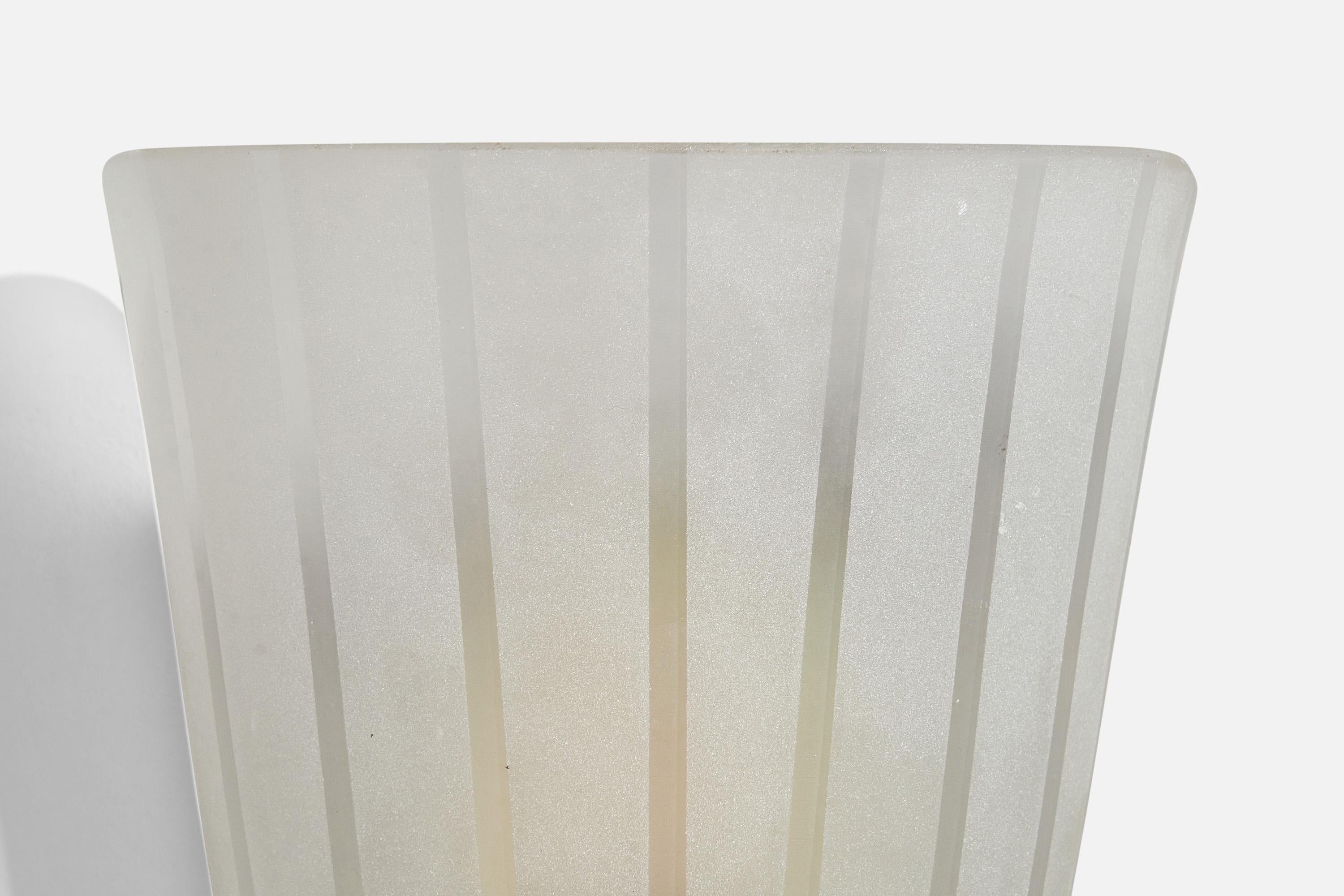 Swedish Designer, Wall Lights, Brass, Glass, Sweden, 1940s 2