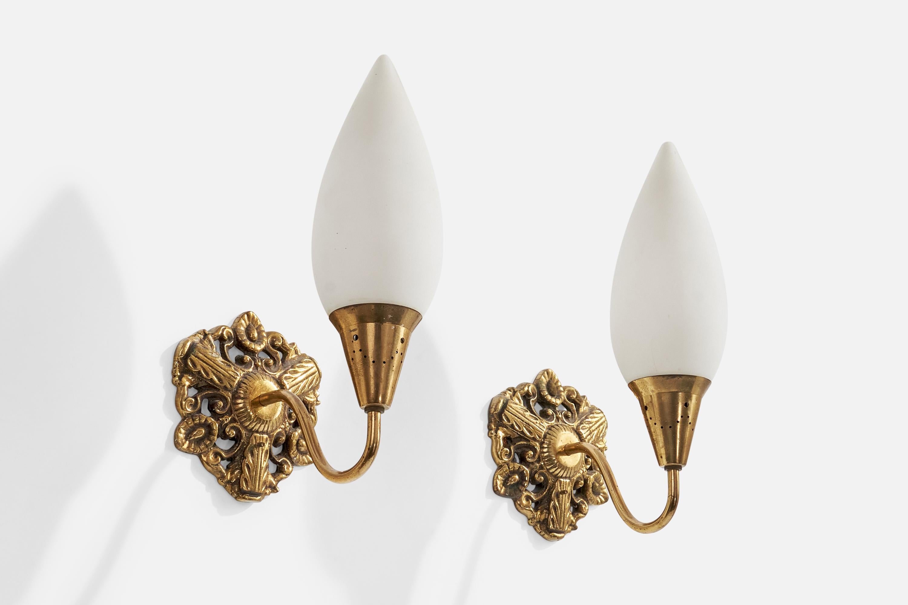 Design/One, Lights, laiton, verre, Suède, années 1940 en vente 1