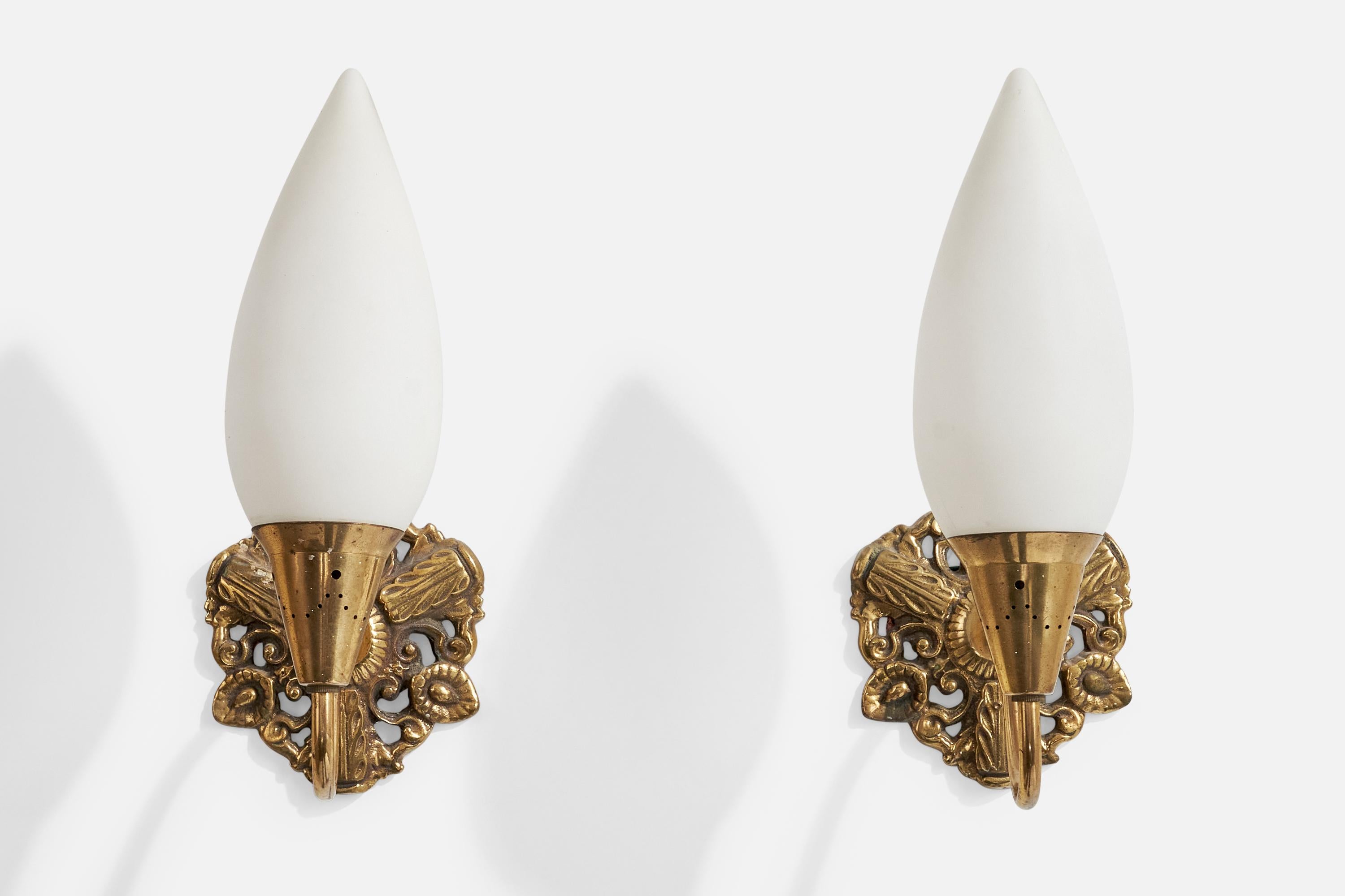 Design/One, Lights, laiton, verre, Suède, années 1940 en vente 2
