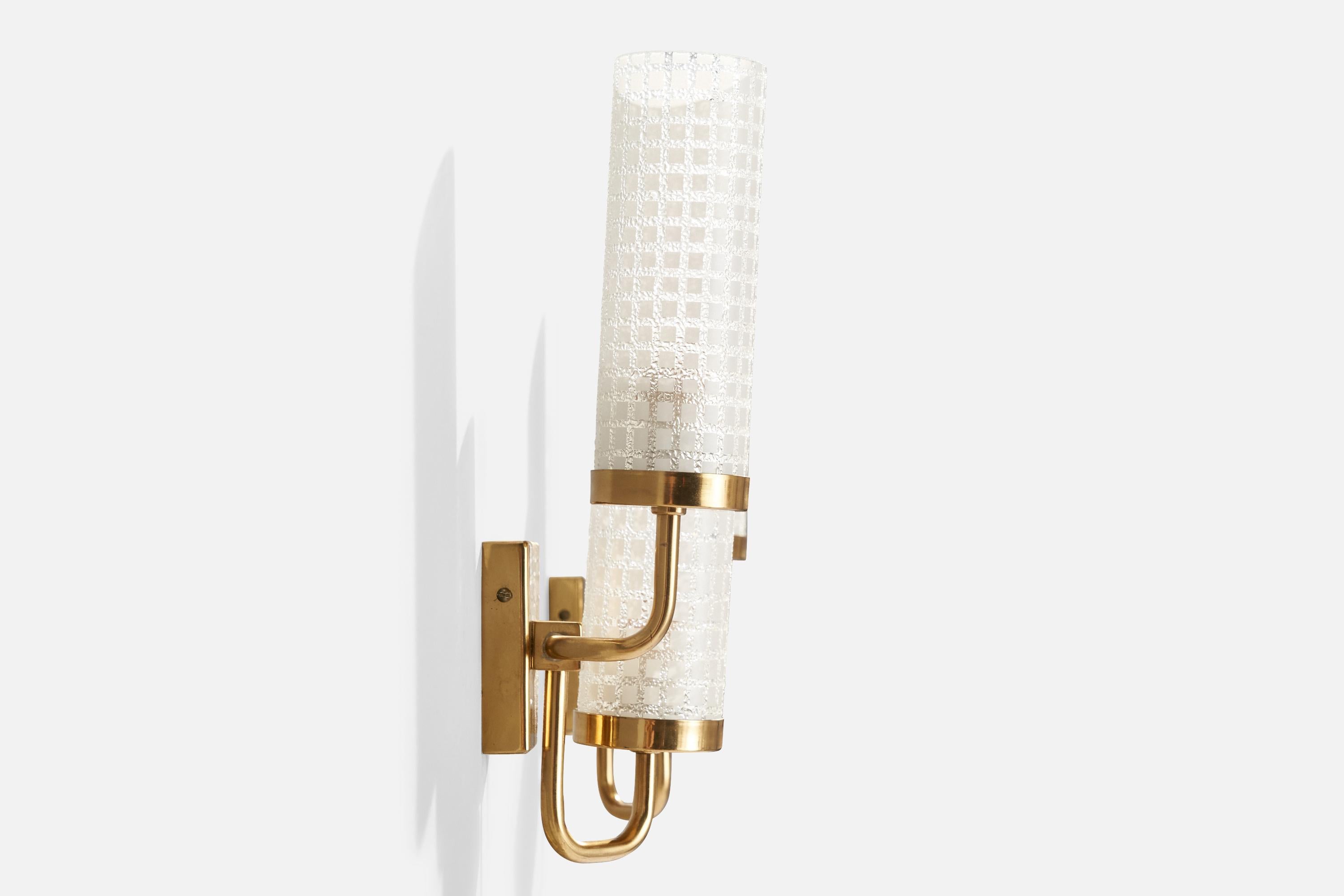 Milieu du XXe siècle Design/One, Lights, laiton, verre, Suède, années 1950 en vente