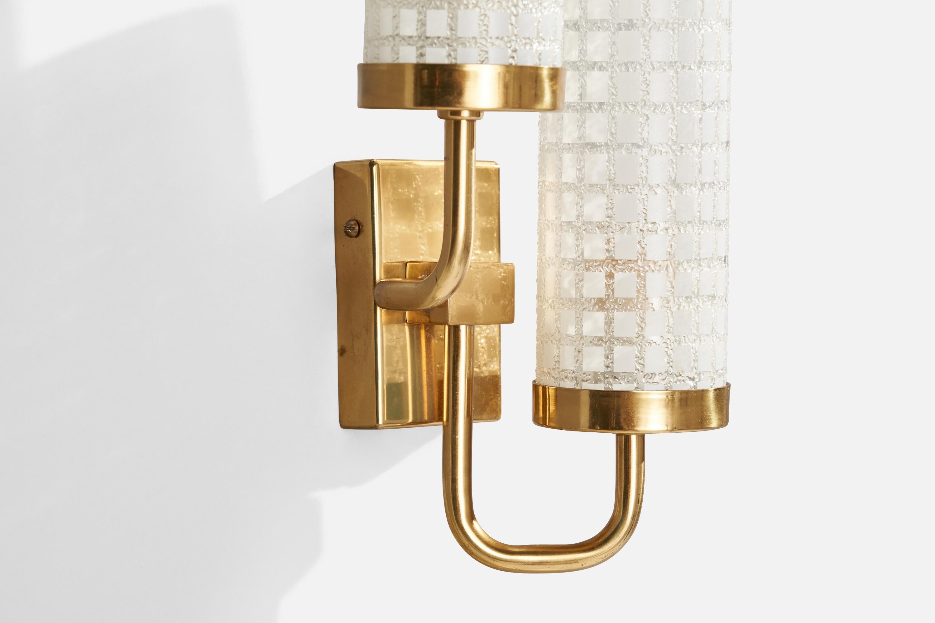 Laiton Design/One, Lights, laiton, verre, Suède, années 1950 en vente
