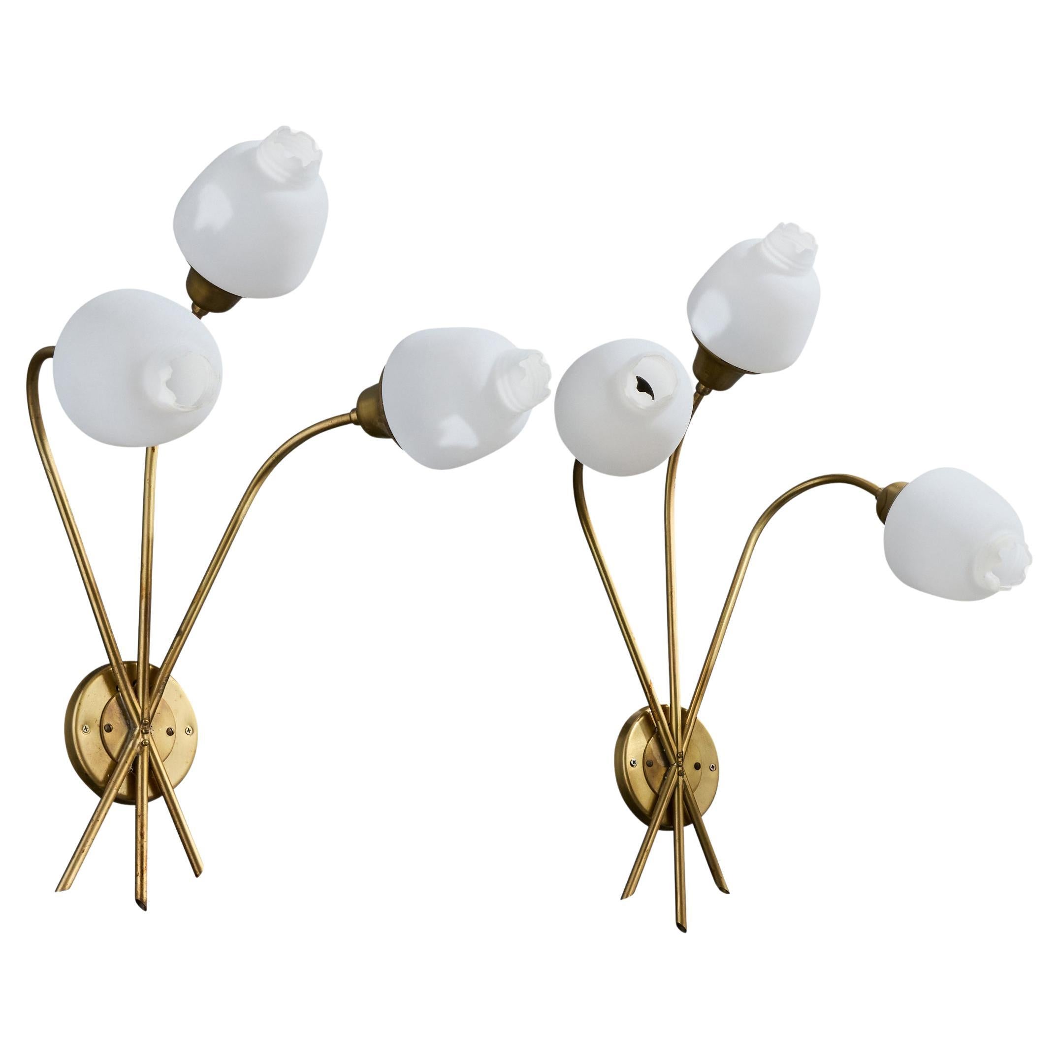 Design/One, Lights, laiton, verre, Suède, années 1950