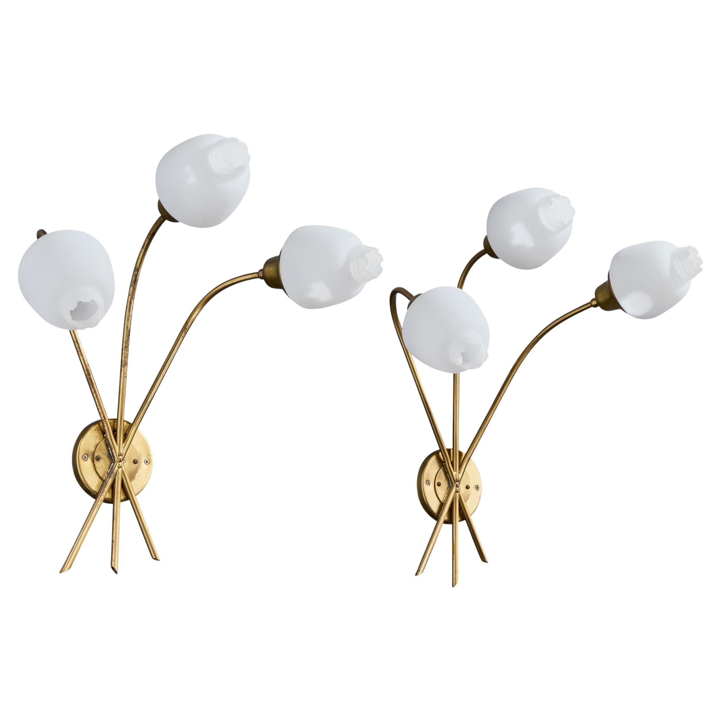 Design/One, Lights, laiton, verre, Suède, années 1950