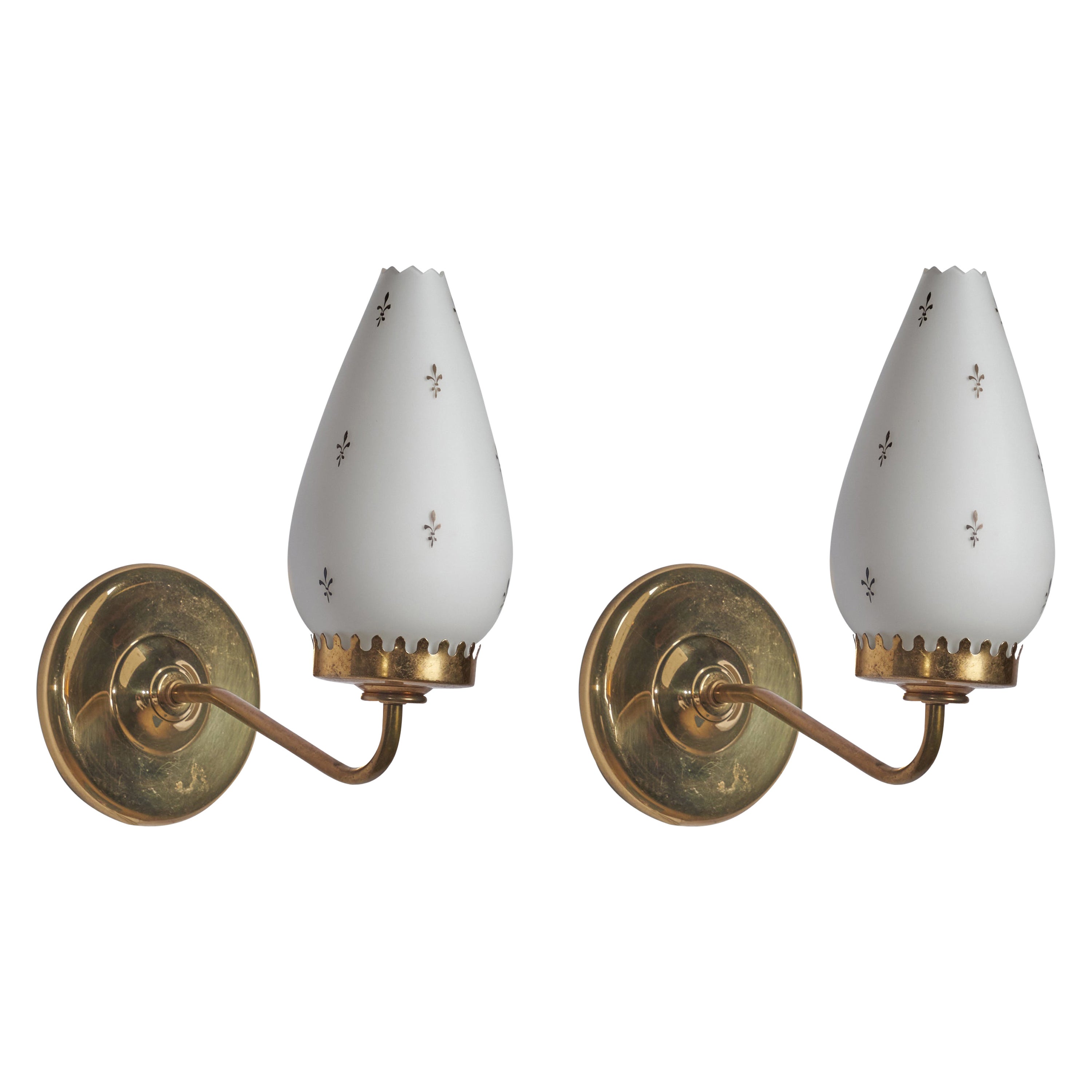 Design/One Lights, laiton, verre, Suède, années 1970