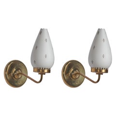 Design/One Lights, laiton, verre, Suède, années 1970