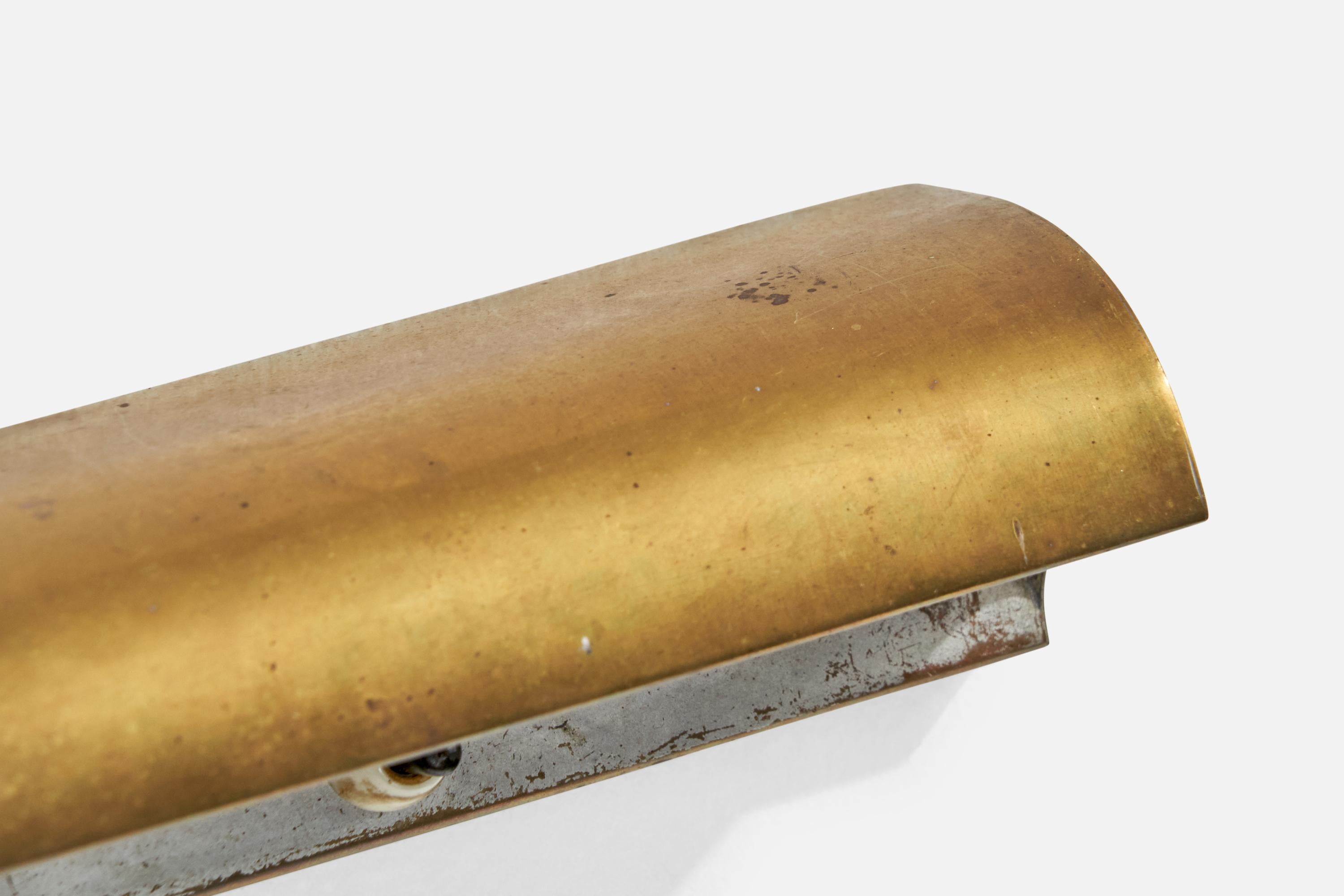 Swedish Designer, Wall Lights, Brass, Metal, Sweden, 1940s For Sale 1