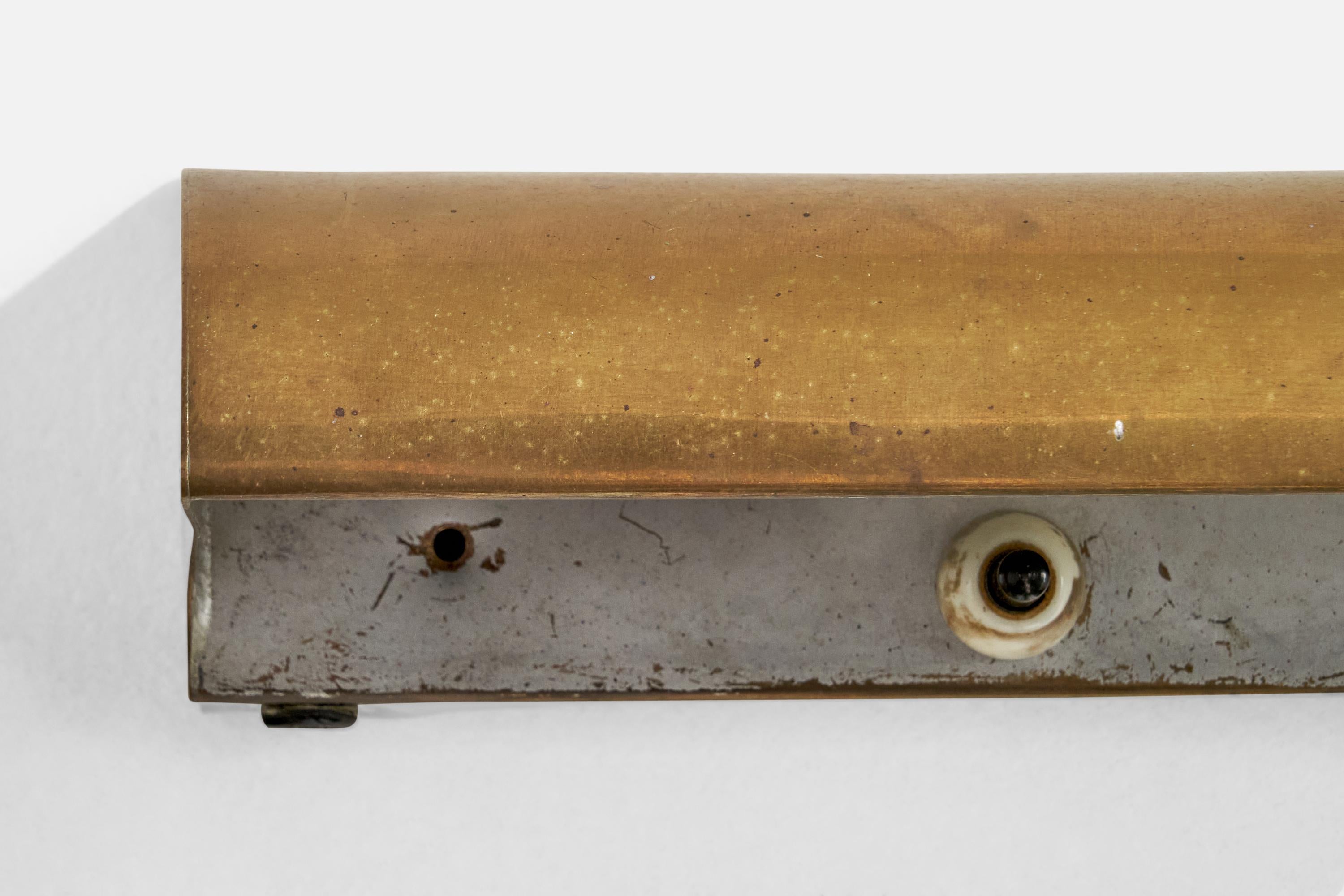 Swedish Designer, Wall Lights, Brass, Metal, Sweden, 1940s For Sale 3