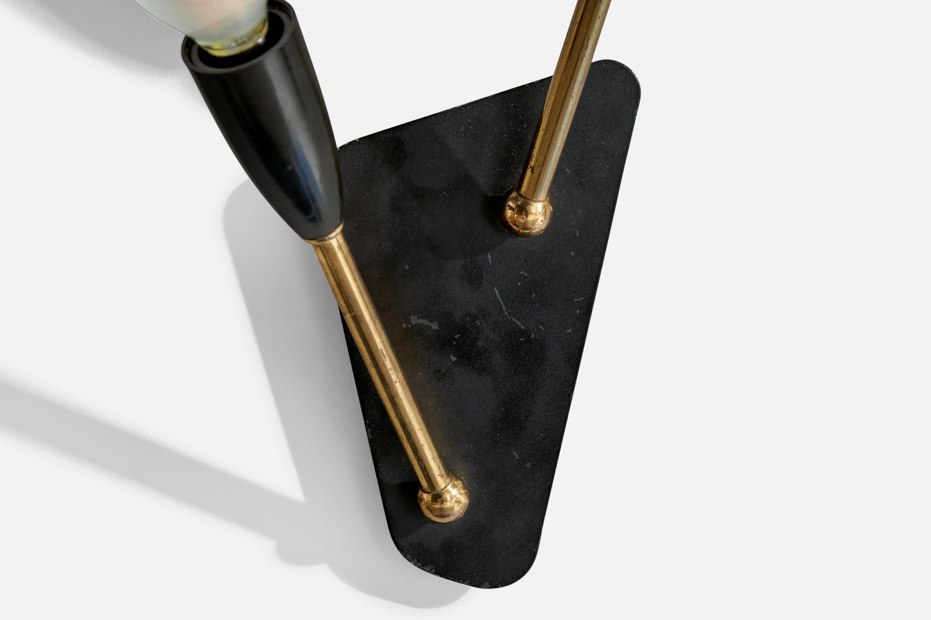 Swedish Designer, Wall Lights, Brass, Metal, Sweden, 1950s For Sale 1