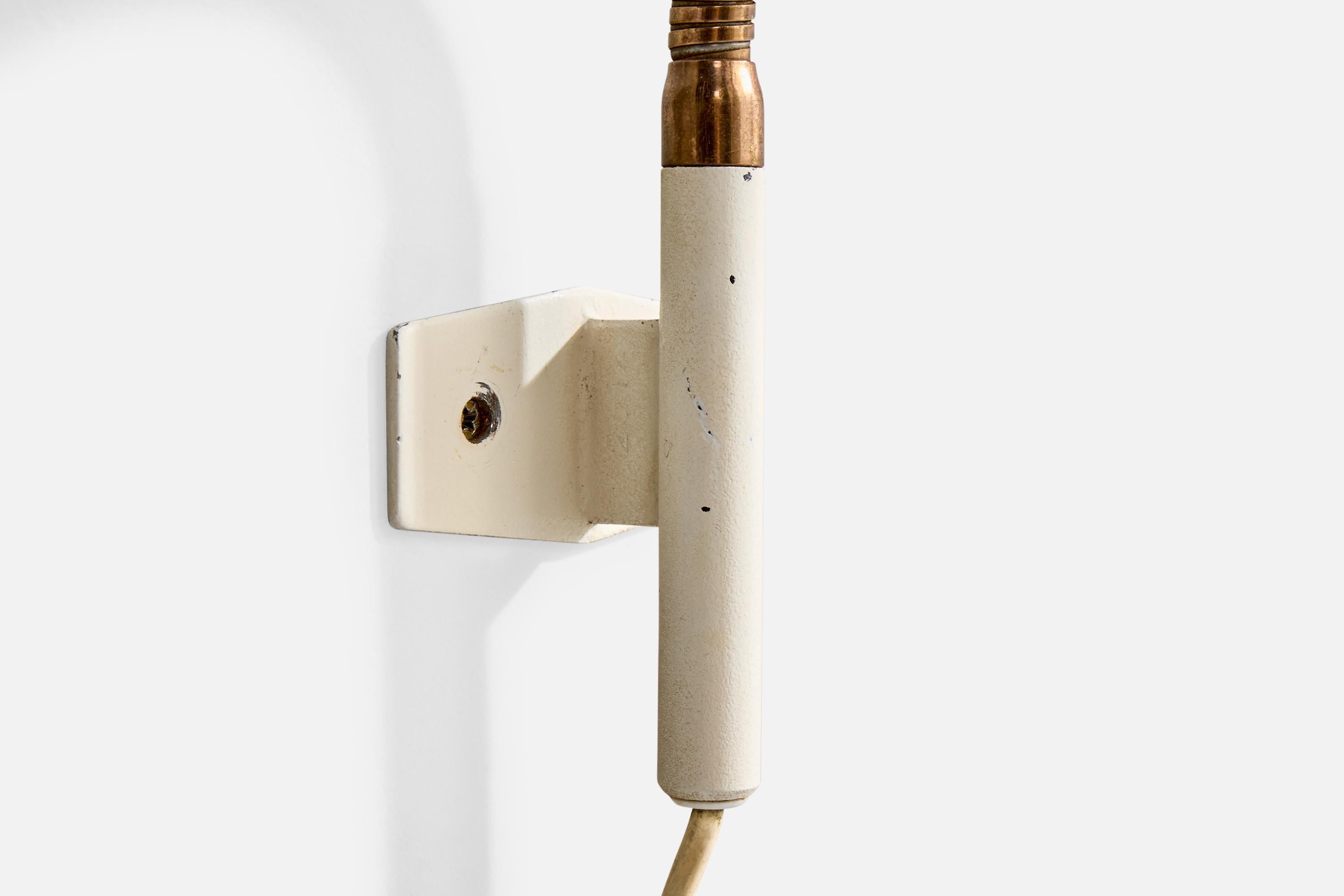 Schwedischer Designer, Wandleuchten, Messing, Metall, Schweden, 1950er Jahre im Angebot 1