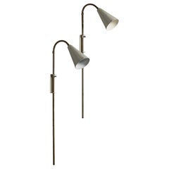 Designer svedese, Luci da parete, Ottone, Metallo, Svezia, anni '1950