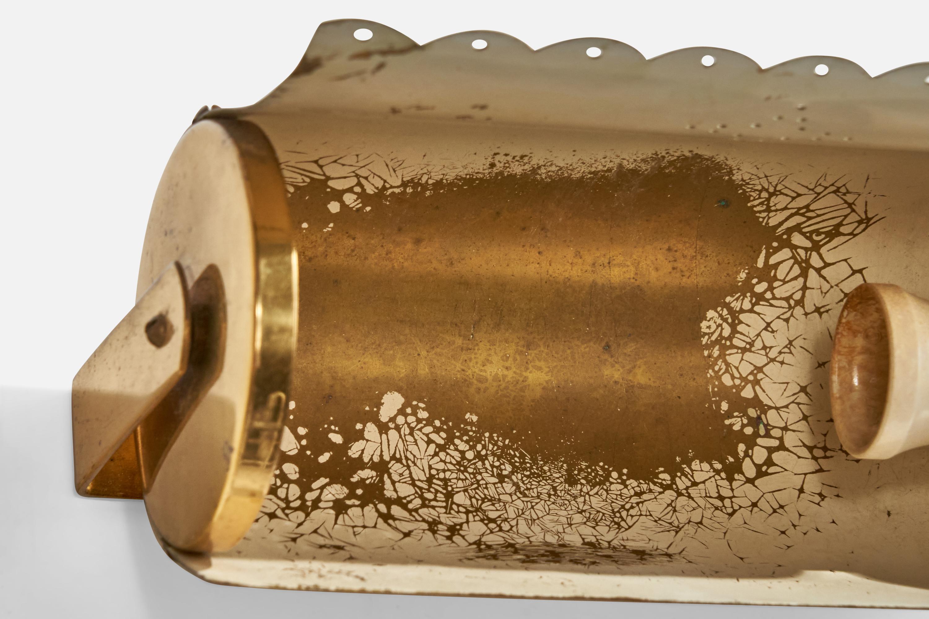 Swedish Designer, Wall Lights, Brass, Sweden, 1940s For Sale 5