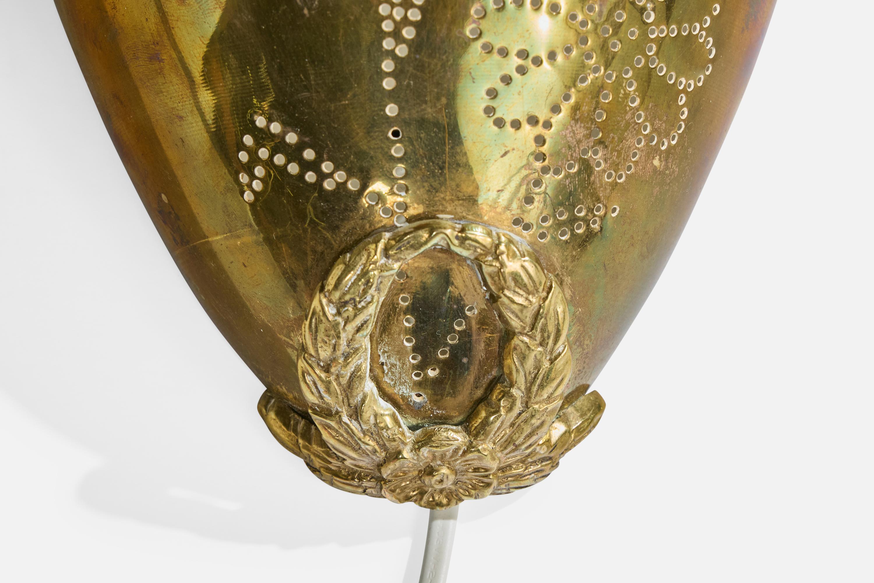 Designer svedese, Luci da parete, Ottone, Svezia, anni '40 in vendita 4