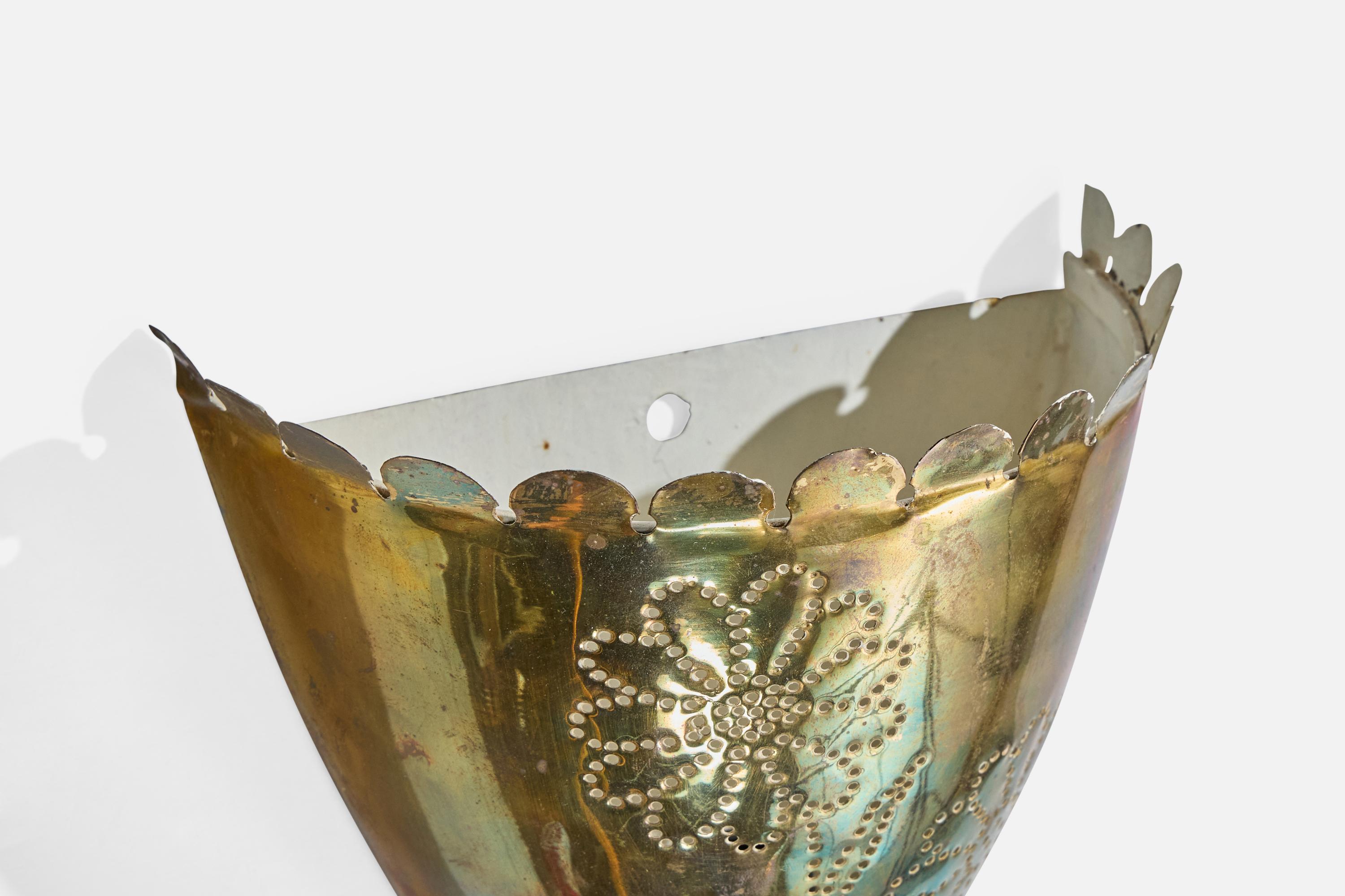 Designer svedese, Luci da parete, Ottone, Svezia, anni '40 in vendita 1